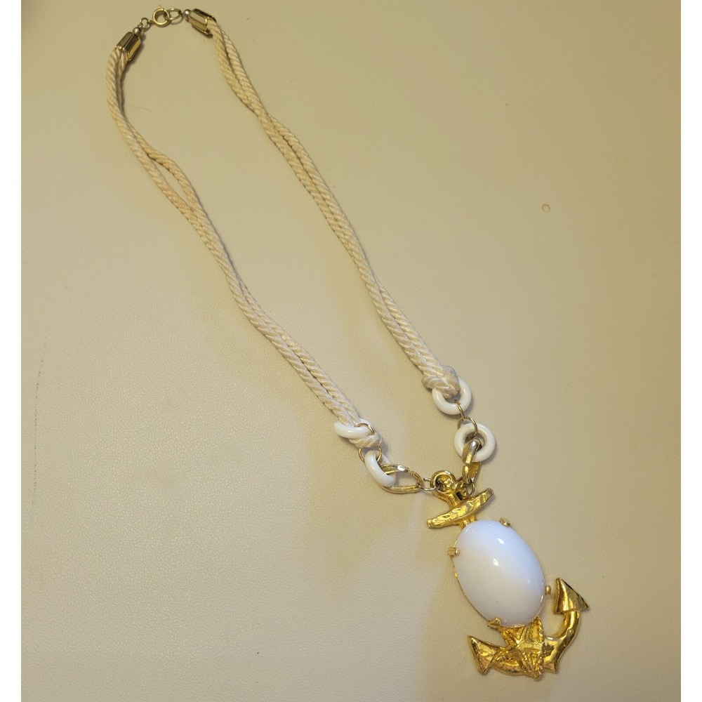 Vintage ALICE CAVINESS Gold Tone Anchor Necklace Project Piece‎ As Is